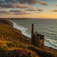 Buy canvas prints of Sunset at Wheal Coates, St Agnes by Michael Brookes
