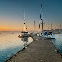 Buy canvas prints of Golden Dawn At Mylor Bridge Yacht Club by Michael Brookes