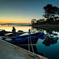 Buy canvas prints of Golden Dawn at Mylor Bridge by Michael Brookes