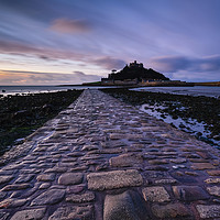 Buy canvas prints of Blue hour at St Michael's Mount, Marazion by Michael Brookes