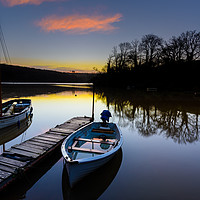 Buy canvas prints of St Clement dawn moorings by Michael Brookes