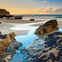 Buy canvas prints of Carne beach and Nare Head by Michael Brookes