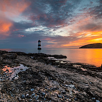 Buy canvas prints of Penmon lighthouse Anglesey Wales by Michael Brookes