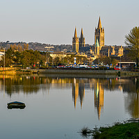 Buy canvas prints of Golden cathedral reflection by Michael Brookes