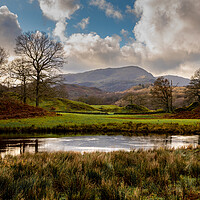 Buy canvas prints of Langdales from near Elterwater Cumbria by Michael Brookes