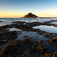 Buy canvas prints of Saint Michael's Mount at dawn by Michael Brookes