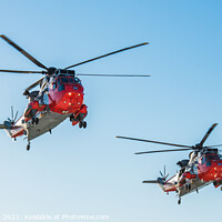 Buy canvas prints of Rescue Sea Kings Farewell flight by George Robertson