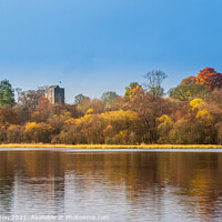 Buy canvas prints of Reflections of Autumn colours at the Loch in Mugdock Country Park by George Robertson