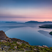 Buy canvas prints of Sunset over the Isle of Rum and Eigg by George Robertson