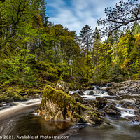 Buy canvas prints of River Braan in Perthshire at autumn by George Robertson