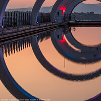 Buy canvas prints of Abstract reflections of Falkirk Wheel by George Robertson