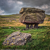 Buy canvas prints of Balancing stones at the Norber Erratics by George Robertson