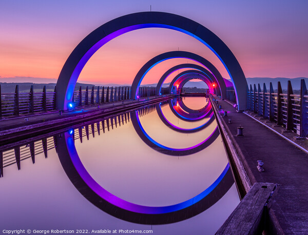 Falkirk Wheel at Night Picture Board by George Robertson