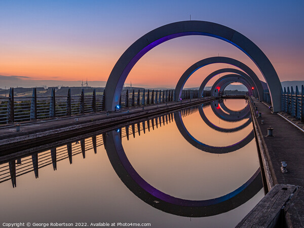 Reflections of Falkirk Wheel Picture Board by George Robertson