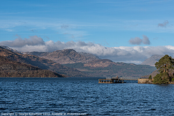 Old Pier at Rowardennan Picture Board by George Robertson