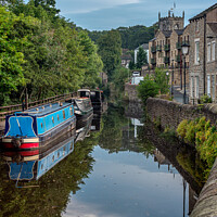Buy canvas prints of The Leeds Liverpool Canal at Skipton by George Robertson