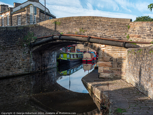 Narrowboats on the canal Picture Board by George Robertson