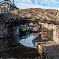Buy canvas prints of Narrowboats on the canal by George Robertson