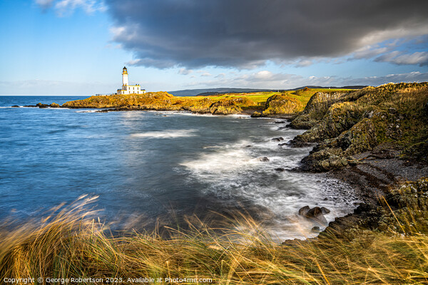 Stormy day at Turnberry Lighthouse Picture Board by George Robertson
