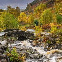 Buy canvas prints of Autumn at Ashness Bridge in Lake District, England by George Robertson