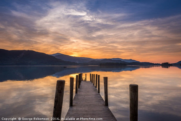 Sunset Derwent Water Picture Board by George Robertson