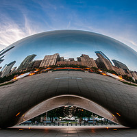 Buy canvas prints of Reflections in The Chicago Bean by George Robertson