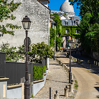 Buy canvas prints of Looking up towards  Sacre Couer  by George Robertson