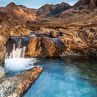 Buy canvas prints of The Fairy Pools on Skye at Golden Hour by George Robertson