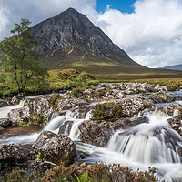 Buy canvas prints of Buchaille Etive Mor and the waterfalls by George Robertson