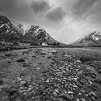 Buy canvas prints of Lagangarbh Cottage  Glencoe in winter by George Robertson
