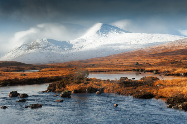 Snows on Rannoch Moor Hills Picture Board by George Robertson