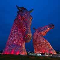 Buy canvas prints of The Kelpies in Helix Park Falkirk by George Robertson