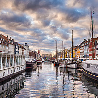 Buy canvas prints of The old harbour area of Nyhavn in Copenhagen by George Robertson