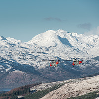 Buy canvas prints of Two Royal Navy Rescue Helicopters at Loch Lomond o by George Robertson