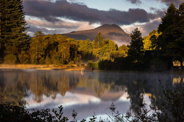 Reflections of Ben Lomond in Loch Ard Picture Board by George Robertson