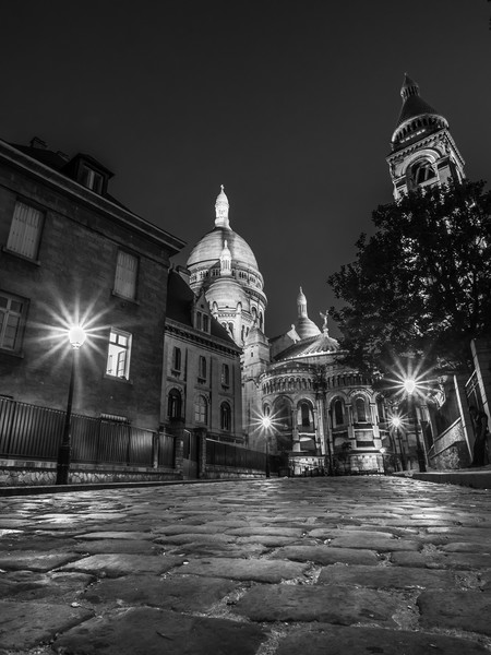 Street lamps near Sacre Couer in Paris Picture Board by George Robertson