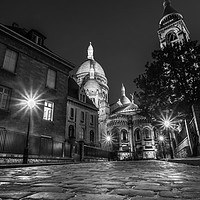 Buy canvas prints of Street lamps near Sacre Couer in Paris by George Robertson