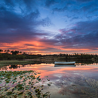 Buy canvas prints of Serene Sunrise at Loch Rusky by George Robertson