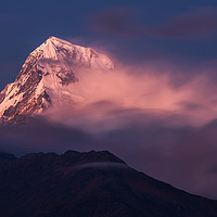 Buy canvas prints of Clouds clearing on Annapurna South by George Robertson