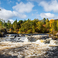 Buy canvas prints of Autumn at the waterfalls on the River Affric by George Robertson