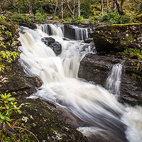 Buy canvas prints of Waterfalls in Woods at Inversnaid by George Robertson