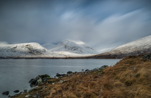 A wintery Loch Dochard Picture Board by George Robertson