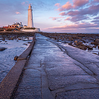 Buy canvas prints of St Marys Lighthouse on Northumbrian Coast by George Robertson
