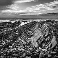 Buy canvas prints of Fault lines in the rocks at St Monans by George Robertson