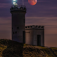 Buy canvas prints of Blood Wolf Moon Over Elie Ness Lighthouse by George Robertson