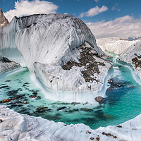 Buy canvas prints of Glacial River on Baltoro Glacier by George Robertson