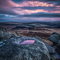 Buy canvas prints of Sunset on Higger Tor by George Robertson