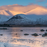 Buy canvas prints of First light at Lochan na h-achlaise by George Robertson
