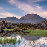 Buy canvas prints of Reflections of Great Gable at Sunrise by George Robertson