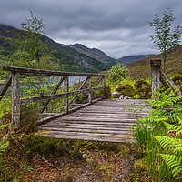 Buy canvas prints of Old Wooden Bridge on the path to Barisdale by George Robertson